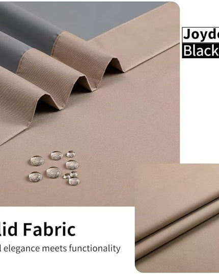 Joydeco Taupe Curtains 96 Inches Long for Bedroom, 100% Blackout Curtains 96 Inches Long for Living Room, Grommet Thermal Insulated 96 Inch Black Out Drapes 2 Panels for Bedroom Windows