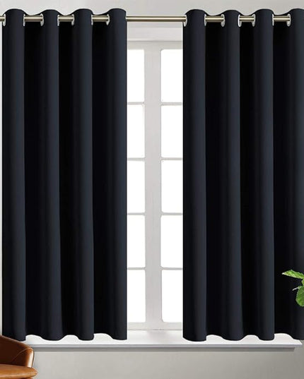 BGment Blackout Curtains for Bedroom - Grommet Thermal Insulated Room Darkening Curtains for Living Room, Set of 2 Panels, Each 46 x 54 Inch, Black