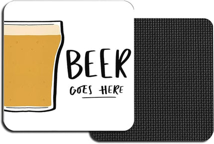 Square Beer Coasters for Drinks, Funny Drink Coasters Set of 2,Coaster for Home Office Table Kitchen Desk Decor Beers Bar, Birthday Gifts for Women Men Mom Beers Lover