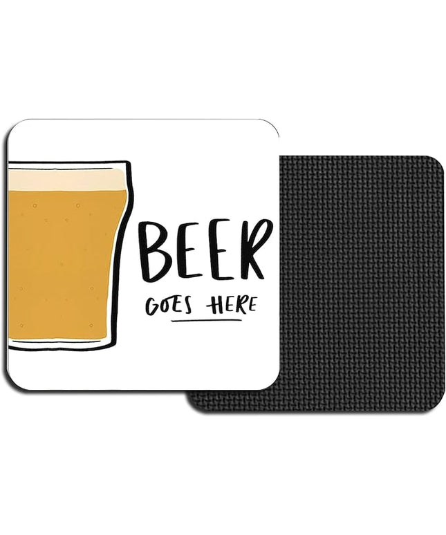 Square Beer Coasters for Drinks, Funny Drink Coasters Set of 2,Coaster for Home Office Table Kitchen Desk Decor Beers Bar, Birthday Gifts for Women Men Mom Beers Lover