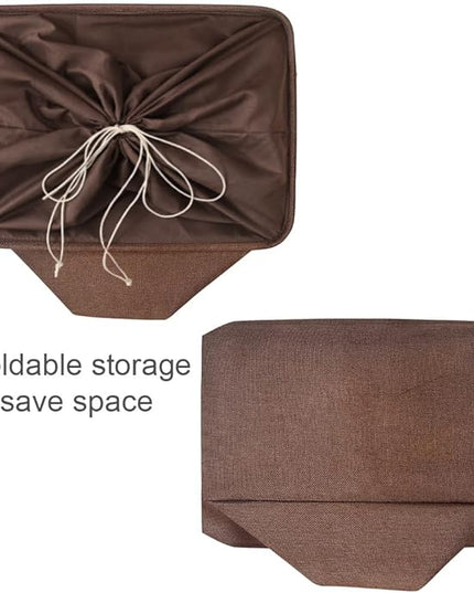 TheWarmHome Organization and Storage Basket for Organizing - 17x14x10 inch 3 Pack Fabric Storage Cubes, Collapsible Storage Bins for Shelves Closet Organizer Toy Gift Cloth (Brown)