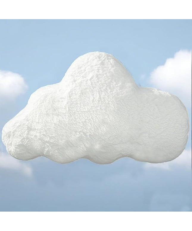 YRXRUS Cloud Pillows, White Cloud Shaped Pillow, Decorative Throw Pillow Gifts, Cute Plush Room Decor, Fluffy Faux Rabbit Fur 9.5"x16" Pillows for Living Bedroom Kids Room