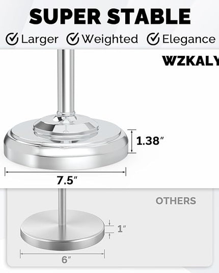 Toilet Paper Holder Stand, Polished Chrome Toilet Paper Holder Free Standing, Post Pivoting Design & Stable Weighted Base SUS304 Stainless Steel for Bathroom(Mega Roll)