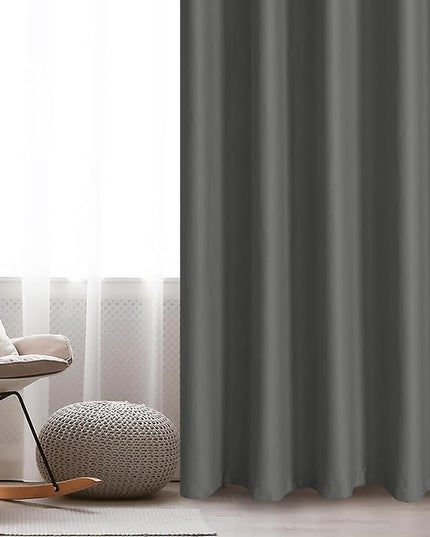 JIUZHEN Room Divider Curtains, Blackout Window Treatment for Sliding Glass Door/Patio Door, Grommet Noise Reducing Wide Window Drape (Dark Grey, W80 by L84, 1 Panel)
