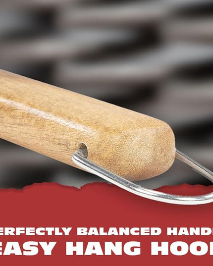 BBQ-AID Pro BBQ Metal Spatula - 17" Barbecue Spatula Stainless Steel with Serrated Knife Edge - Acacia Wood Handle - Heavy Duty Built to Last