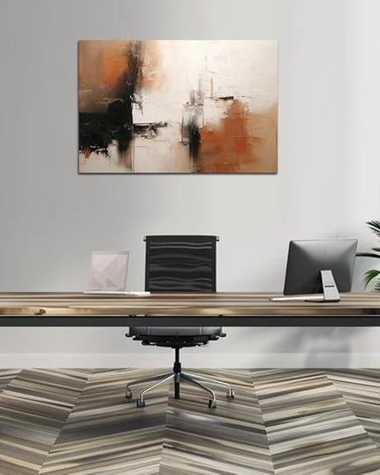 Black and White Canvas Wall Art Decor for Living Room Large Abstract Wall Art Pictures for Bedroom Brown Artwork Painting Large Modern Canvas Print for Home Office Decorations (32x48inches)