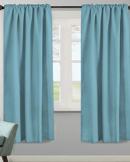 H.VERSAILTEX Blackout Curtains Thermal Insulated Window Treatment Panels Room Darkening Blackout Drapes for Living Room Back Tab/Rod Pocket Bedroom Draperies, 52 x 72 Inch, Aqua, 2 Panels