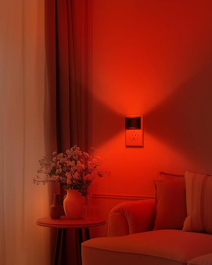 DORESshop LED Night Light[2 Pack], RGB Night Lights Plug into Wall, 3 Level Brightness Adjustable Plug in Night Light, Dusk to Dawn Sensor, Nightlights for Adults, Bedroom, Bathroom, Hallway