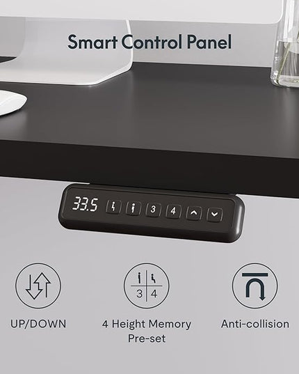 FLEXISPOT 71" Large L Shaped Standing Desk Electric Corner Table with Shelf, 4 Storage Drawers, Adjustable Computer Workstation for Home, Office, Game, Studio, Black Top + Black Frame