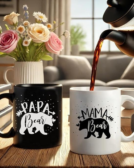 Breezy Valley Mom and Dad Gifts, Parents Gifts for Christmas, Best Mom and Dad Mugs, Anniversary Christmas Gift for Parents, Mama Bear Papa Bear Coffee Mug Set for New Parent 2026
