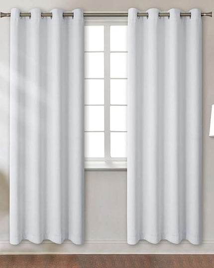 BGment Room Darkening Curtains for Bedroom - Grommet Thermal Insulated Window Treatments Light Blocking Curtains for Living Room, Each 46 x 84 Inch, Greyish White