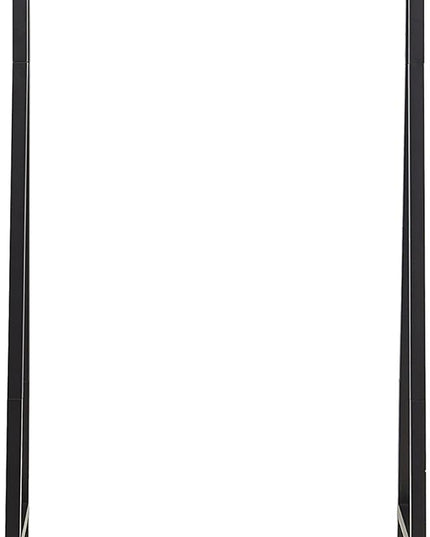 Amazon Basics 9 Hooks Coat Rack, Hallstand Entryway Shoe Bench with Metal 1-Tier Shelf, 13" D x 27.6" W x 69" H, Black