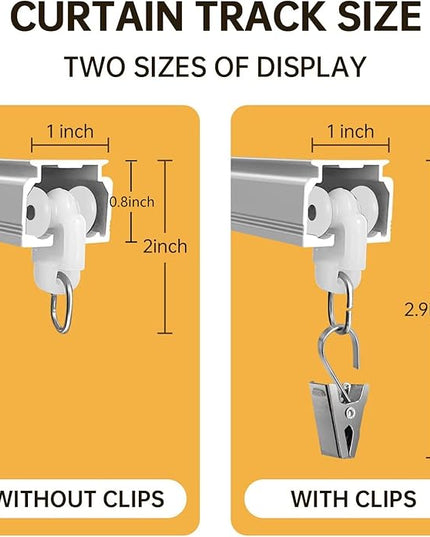 Curtain Tracks Ceiling Wall Mounted Heavy-Duty Curtains Rails Room Divider Track for Living Bedroom Shower White 3ft To 6ft