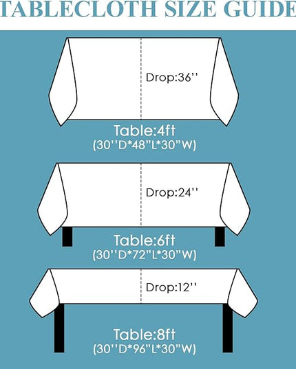 VidaFete Tablecloth 60 * 120inch 6pack Rectangle Table Cloth Polyester, Stain Wrinkle Resistant Dining Table Cover for Kitchen Dinning Party Wedding Rectangular Tabletop Buffet Decoration(White)