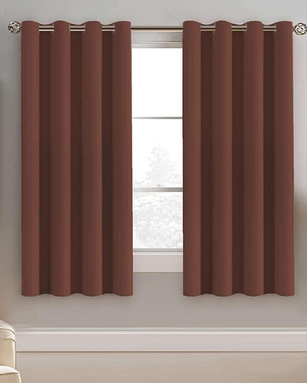 H.VERSAILTEX Blackout Window Curtain Panels Thermal Insulated Room Darkening Solid Grommet Curtains/Drapes for Bedroom Privacy Protection (Set of 2 Panels,52 by 63 Inch Long, Rust)