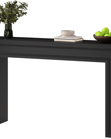 Rresyet 55 Inch Long Console Table, Sofa Table Behind Sofa, Entryway Table, Farmhouse Entryway Table for Entry, Hallway, Living Room (Black)