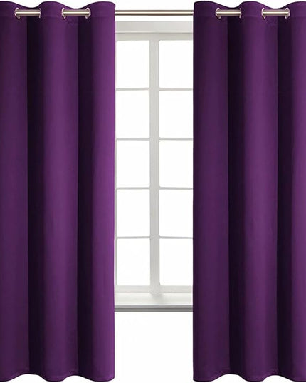 BGment Blackout Curtains - Grommet Thermal Insulated Room Darkening Bedroom and Living Room Curtain, Set of 2 Panels (42 x 63 Inch, Royal Purple)