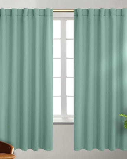BGment Window Curtains for Bedroom - 72 Inch Rod Pocket and Back Tab Thermal Insulated Room Darkening Curtains for Living Room, 2 Curtain Panels (42 x 72 Inch, Frosty Green)