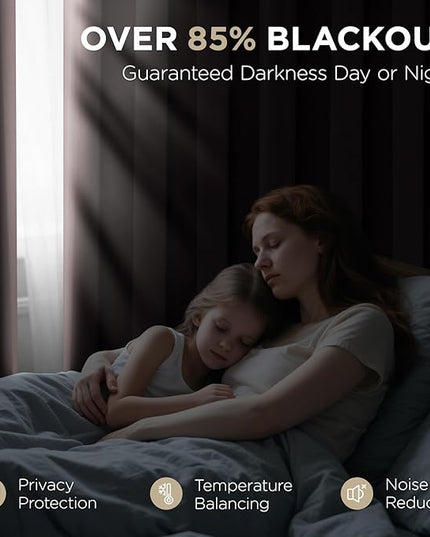 Joydeco Blackout Curtains 95 Inches Long 1 Panel, Thermal Insulated Long Curtains& Drapes 1 Piece, Room Darkening Grommet Drapes for Living Room Bedroom Window (W70 x L95 Inch, Chocolate)