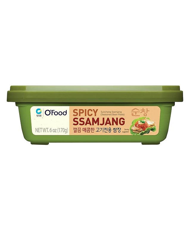 Chung Jung One O'Food Spicy Ssamjang, Korean Spicy Seasoned Soybean Paste Sauce, Perfect for Rice, Noodles, Fresh Vegetables and Meat, Hot & Flavorful (0.37lb, 170g)