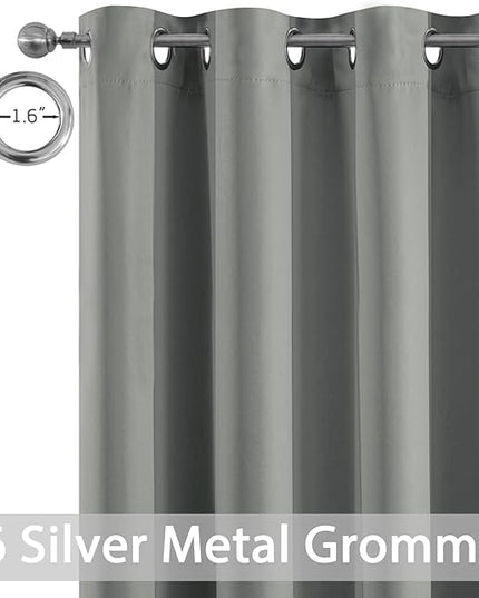 Yakamok Wide Thermal Blackout Patio Door Curtain Panel, Dove Grey Grommet Sliding Door Insulated Curtains, Extra Wide Curtains for Sliding Glass Door, Dove Gray, W52 x L84, 1 Panel