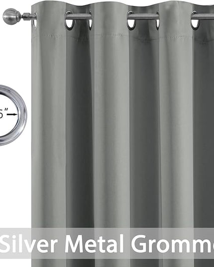 Yakamok Dove Grey Room Darking 63 Inch Length 2 Panel Sets for Livingroom Dining Room Darkening Thermal Insulated Bay Window Hotel Modern Elegant Black Out Sunblock Curtins/Bedroom,52 x 63 Inches