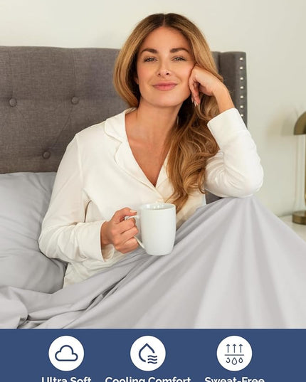 Extra Deep Twin Sheet Set - 4 Piece Breathable & Cooling Sheets - Hotel Luxury Bed Sheets Set - Easy & Secure Fit - Soft, Wrinkle Free & Comfy Sheets Set - French Grey Sheet Set w/Extra Deep Pockets