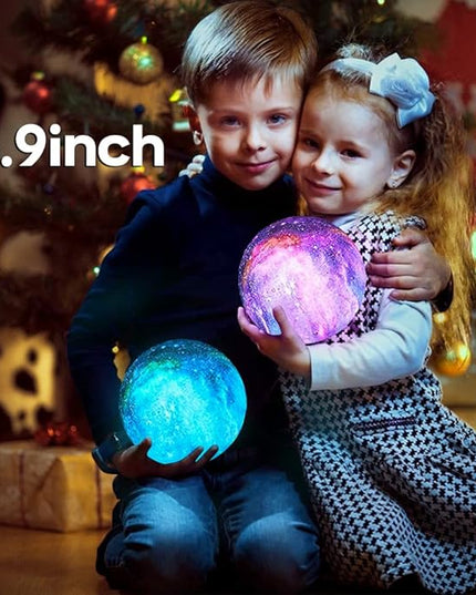BRIGHTWORLD Moon Lamp Galaxy Lamp 5.9 inch 16 Colors LED 3D Moon Light, Remote & Touch Control Moon Night Light Christmas Gifts for Girls Boys Kids Women Birthday（Wooden Base）