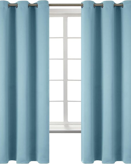 BGment Room Darkening Curtains 63 Inches Long - Grommet Thermal Insulated Drapes Window Treatment Curtains for Bedroom, 2 Panels, 42 x 63 Inch, Greyish Blue