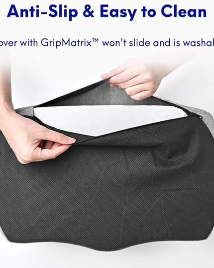 C CUSHION LAB Ergonomic Foot Rest for Under Desk - Patented Massage Ridge Design Memory Foam Foot Stool Pillow for Work, Home, Gaming, Computer, Office Chair - Footrest for Back and Hip Pain Relief