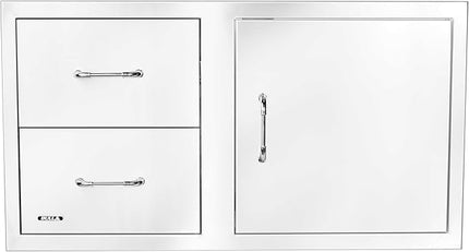Bull Outdoor Products Premium Components for Outdoor Kitchen BBQ Island 38" Door/Drawer Combo with Reveal