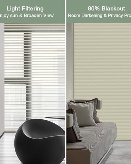 Zshine Automatic Shangri La Light Filtering Serenity Sheer Roller Shades Free Dimming Rechargeable Motorized Compatible with Homekit Siri Alexa (83021F Beige)