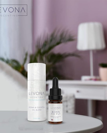 Levona Scent Essential Oil - Aroma for Home, Office, Hotel & Spa, Ideal for Humidifiers & Diffusers, Fragrance with Aldehydic Scent, Lemon, and Aqua Marine - 10ml / 0.33 fl oz, Born to Fly
