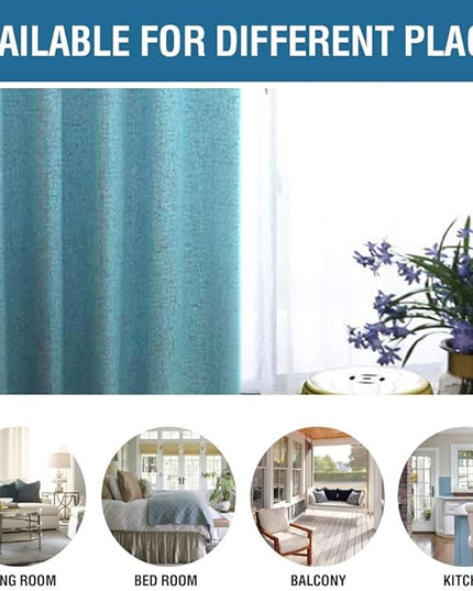 H.VERSAILTEX 100% Blackout Curtains for Bedroom 108 Inches Long Grommet Linen Face Full Light Blocking Curtain Drapes for Living Room Thermal Insulated Linen Look Curtains 2 Panels Set, Teal Blue