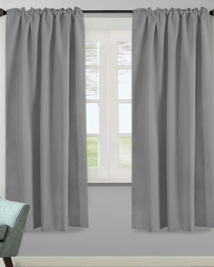H.VERSAILTEX Blackout Curtains Thermal Insulated Window Treatment Panels Room Darkening Blackout Drapes for Living Room Back Tab/Rod Pocket Bedroom Draperies, 52 x 72 Inch, Grey, 2 Panels