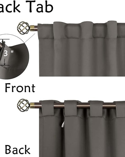 BGment Blackout Curtains 84 inches Long - Rod Pocket and Back Tab Thermal Insulated Room Darkening Curtains for Living Room, 42 x 84 Inch, 2 Window Curtain Panels, Grey