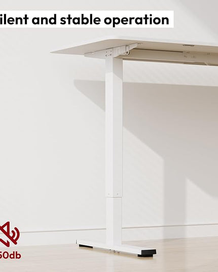 SANODESK Electric Standing Desk 79x32 Inch Height Adjustable Stand Up Desk Home Office Computer Workstation Sit Stand Home Office Desk with Splice Board (White Frame + White Top)