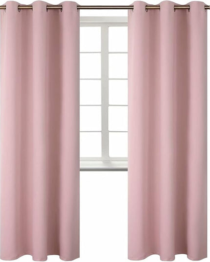 BGment Room Darkening Curtains 84 Inches Long - Grommet Thermal Insulated Drapes Window Treatment Curtains for Bedroom, 2 Panels, 42 x 84 Inch, Baby Pink