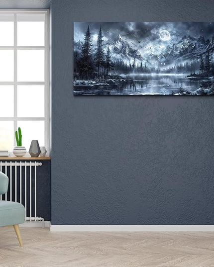 FUHAIHUA Canvas Wall Art For Living Room Wall Decor For Office Bedroom Decorations Black And White Wall Paintings Forest Landscape Pictures Hotel Artwork Posters Home Decor Ready to Hang 20X40 In
