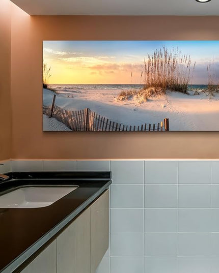 Canvas Wall Art For Living Room Seaview Sand Dunes Seagrass Landscapes Large Size Wall Decor Ready To Hang Home Decorations Bedroom Kitchen Inspirational Canvas Prints Posters Painting Mural Artwork