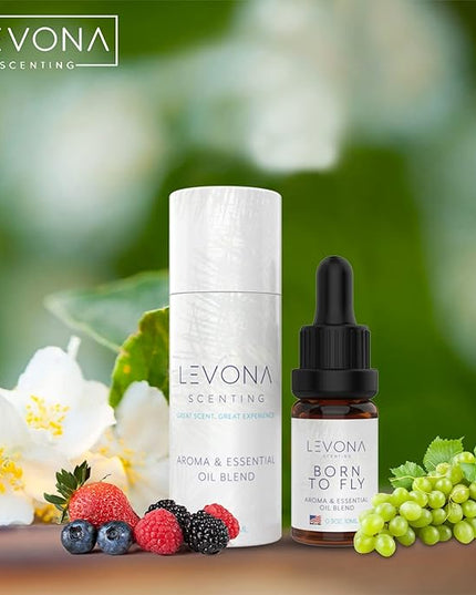Levona Scent Essential Oil - Aroma for Home, Office, Hotel & Spa, Ideal for Humidifiers & Diffusers, Fragrance with Aldehydic Scent, Lemon, and Aqua Marine - 10ml / 0.33 fl oz, Born to Fly
