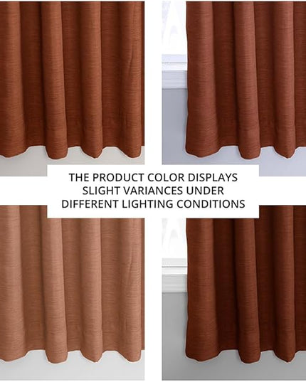 HPD Half Price Drapes Bellino Room Darkening Curtains 63 Inches Long Curtains for Bedroom & Living Room (1 Panel), 50W x 63L, Persimmon