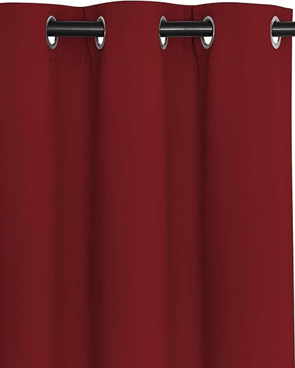 NICETOWN Room Divider Curtain 132 Inches Long, Wide Blackout Sliding Door Curtain for Bedroom, Room Darkening Privacy Window Curtain for Patio Door (1 Panel Set, Burgundy Red, 80 x 132 Inch)