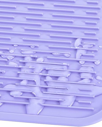 Silicone Dish Drying Mat for Multiple Usage,Easy clean,Eco-friendly,Heat-resistant Silicone Mat for Kitchen Counter or Sink,Refrigerator or Drawer Liner Light Purple 4XL 32 inches x 18 inches