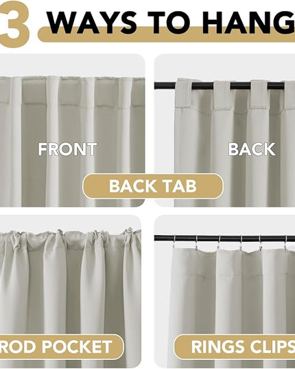 H.VERSAILTEX Blackout Curtains Thermal Insulated Window Treatment Panels Room Darkening Blackout Drapes for Living Room Back Tab/Rod Pocket Bedroom Draperies (2 Panels, Pale Oak, 52 x 72 Inch)