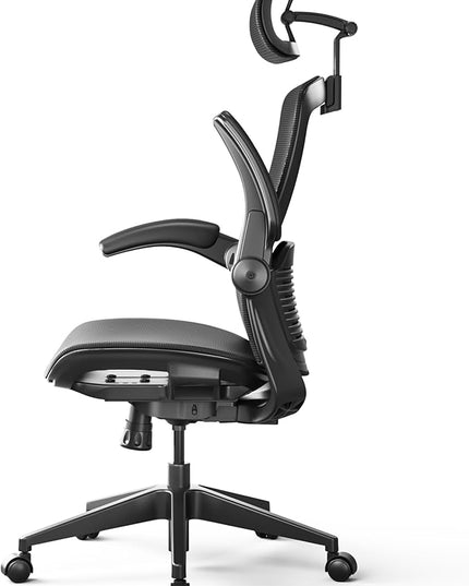FLEXISPOT OC3 Pro Ergonomic Office Chair High Back Computer Chair with Flip-up Armrest/8-Level Lumbar Support, Breathable Mesh Seat Cushion Backrest, Chairs for Home Office Gaming Working, Black