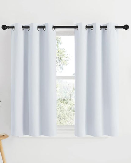 NICETOWN Room Darkening Curtain Panels - Window Treatment Thermal Insulated Grommet Light Blocking Curtains Drapes for Bedroom/Home Office (2 Panels, 34 by 50, Greyish White)