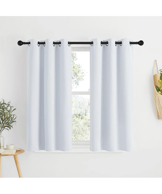 NICETOWN Room Darkening Curtain Panels - Window Treatment Thermal Insulated Grommet Light Blocking Curtains Drapes for Bedroom/Home Office (2 Panels, 34 by 50, Greyish White)