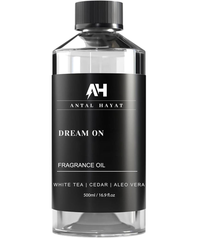 Dream on Essential Oil Scent 500mL - Luxury Home Aromatherapy Diffuser Oil - Formulated with Hints of Bright White Tea, Sweet Vanilla, & Earthy Cedar - Inspired by One Hotel Miami Beach