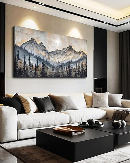 PHAOHUAXM Large Wall Art For Bedroom Wall Decor For Living Room Modern Office Dining Room Decor Abstract Ink-Wash Landscape Mountain Wall Pictures Printed Canvas Mountain Artwork Home Decor 20"X40"